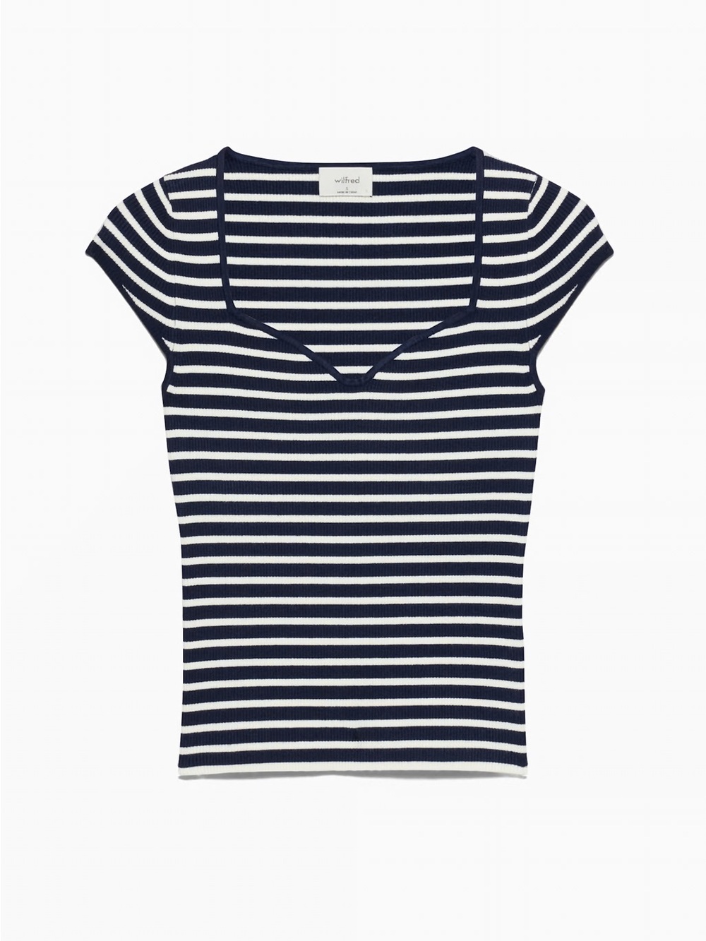 Wilfred Navy and White Striped Scoop Tank